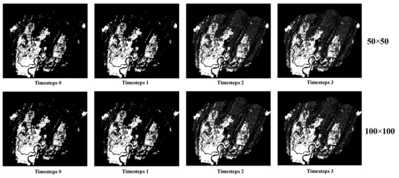 Urban growth simulation inputs at multiple spatial and temporal resolutions